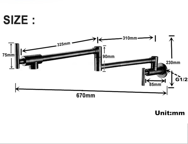 Retractable Wall Mounted Pot Filler Faucet