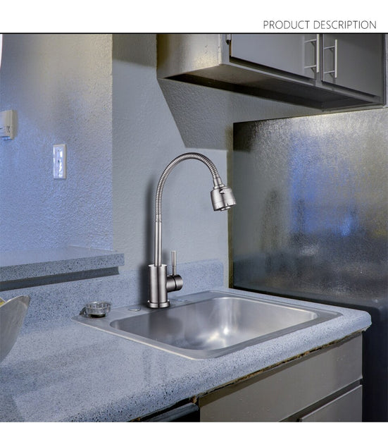 Flexible Stainless steel Brushed Sink Faucet