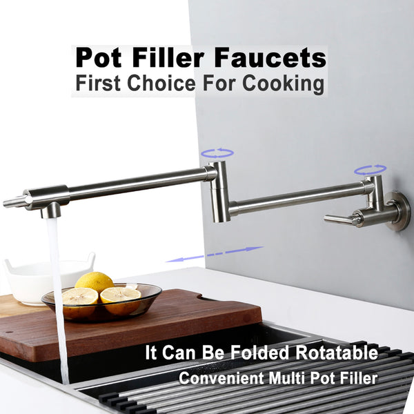 Retractable Wall Mounted Pot Filler Faucet