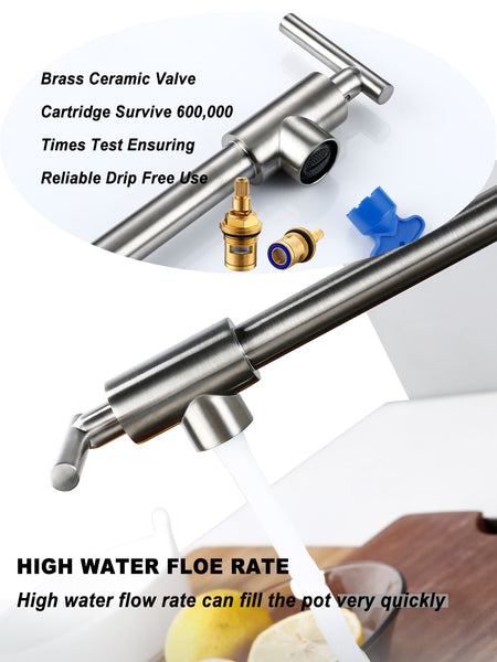 Retractable Wall Mounted Pot Filler Faucet