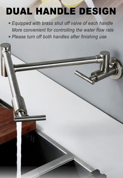 Retractable Wall Mounted Pot Filler Faucet