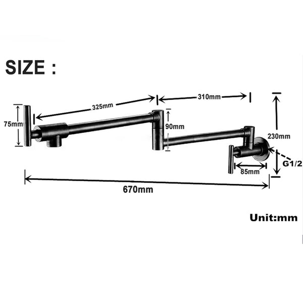 Retractable Wall Mounted Pot Filler Faucet