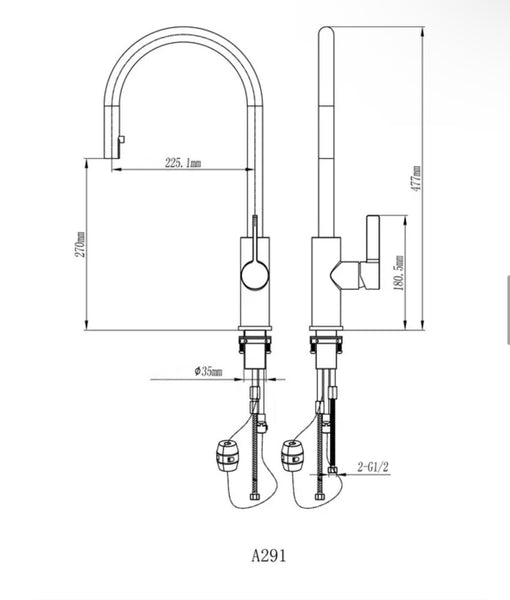 Luxo Metal Black Kitchen Faucet