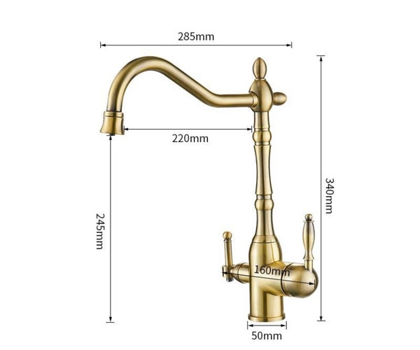 Antique Style Kitchen Faucet With Water Purifier