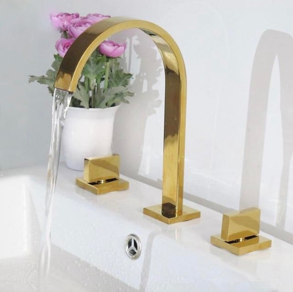 Square Brass Bathroom Faucet