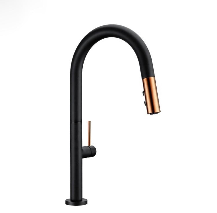 Preto e Dourado Pull out Kitchen Sink