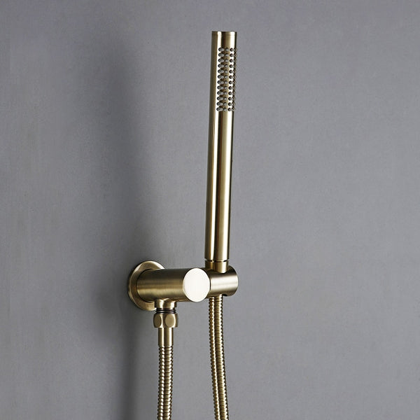 Brushed Gold Thermostatic Control Rainfall Shower Set