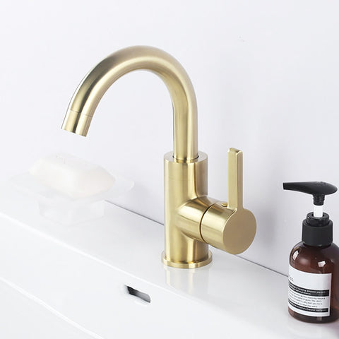 Brushed Gold Contemporary Bathroom Faucet
