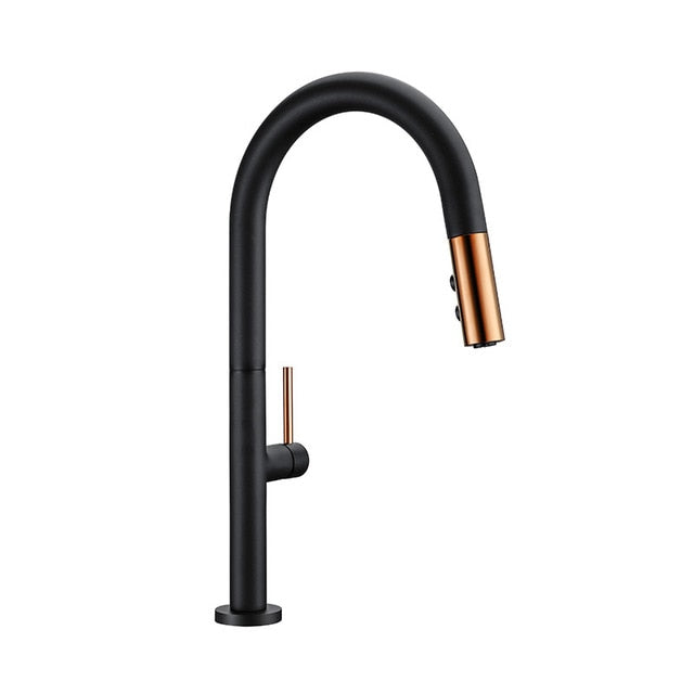 Fosca Black and Gold Kitchen Faucet