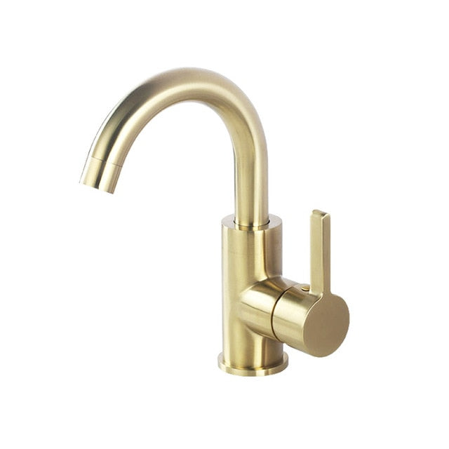 Brushed Gold Contemporary Bathroom Faucet