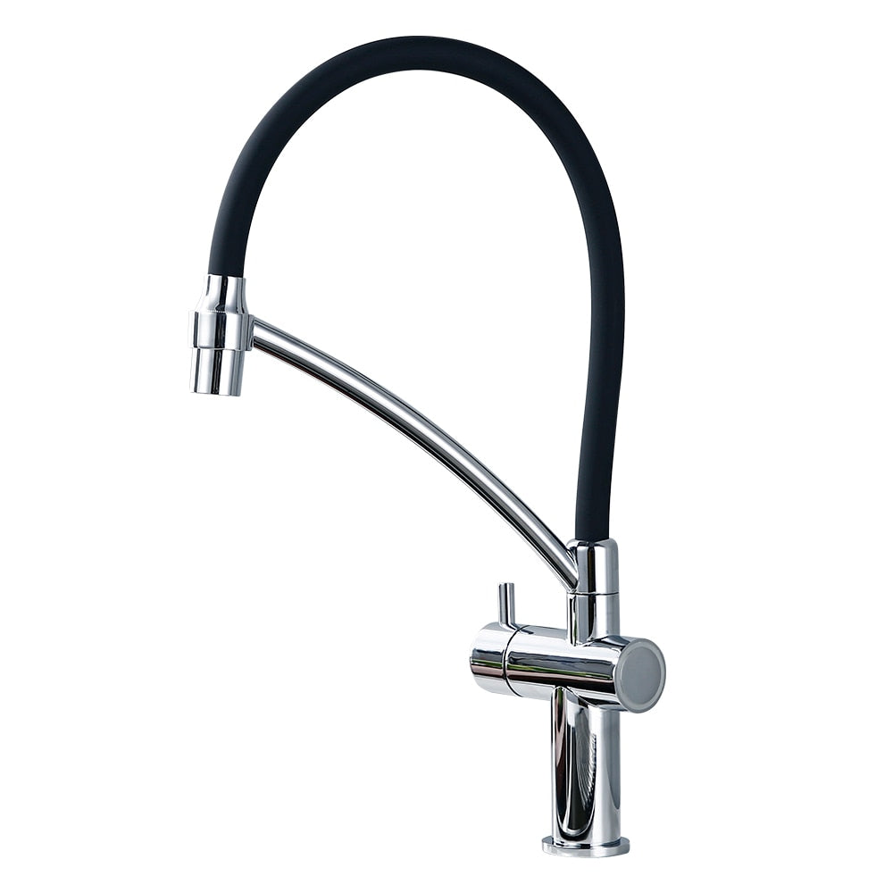 Chrome and Black Sensor Kitchen Faucet