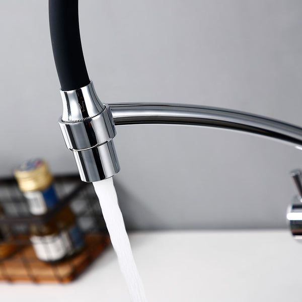 Chrome and Black Sensor Kitchen Faucet