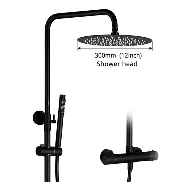 Chuva Matte Black Shower Set