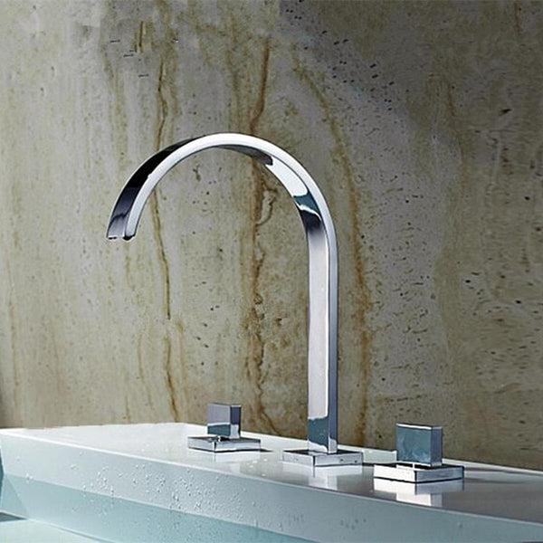 Square Brass Bathroom Faucet