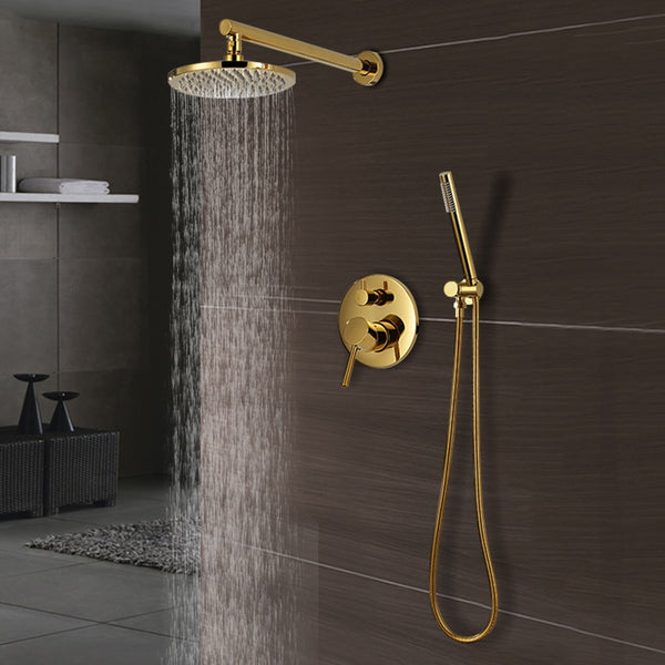 Luxury Golden Brass Shower Set