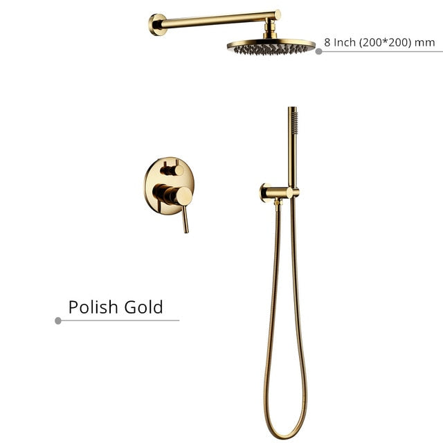 Luxury Golden Brass Shower Set