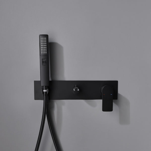 Brass Matte Black Rainfall Shower System