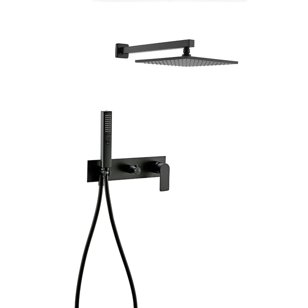 Brass Matte Black Rainfall Shower System