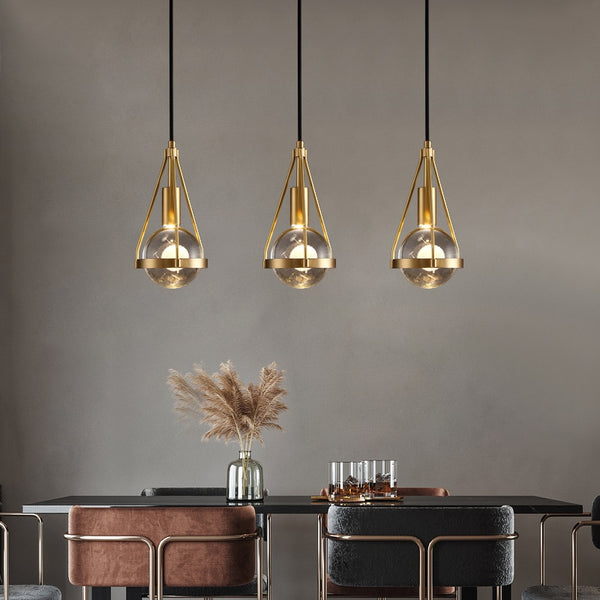 Copper Crystal Pendant Lights