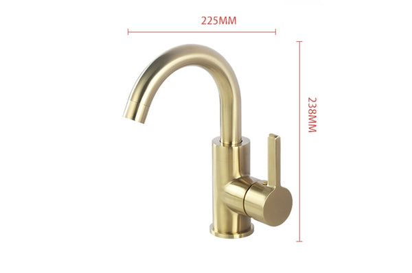 Brushed Gold Contemporary Bathroom Faucet