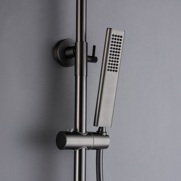 Gray Brass Shower Head Set