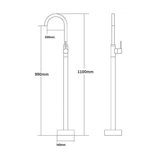 Torneira de Pé Bathtub/ Sink Faucet