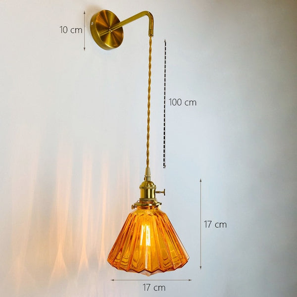 Noridc  Vidro Fumê Wall Lamp