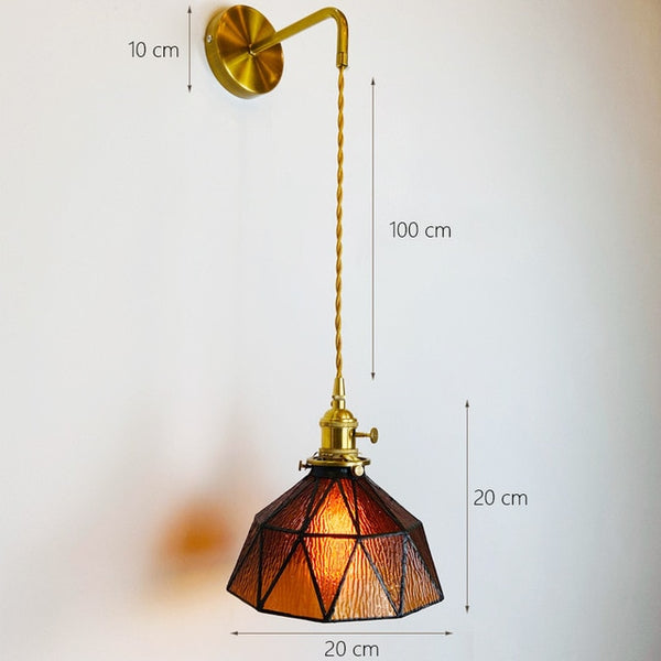 Noridc  Vidro Fumê Wall Lamp