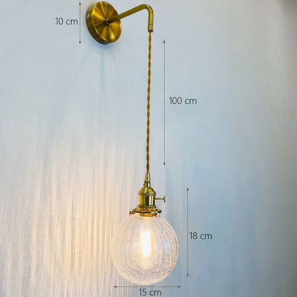 Noridc  Vidro Fumê Wall Lamp