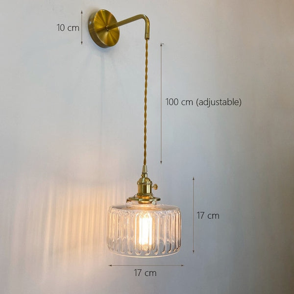 Noridc  Vidro Fumê Wall Lamp