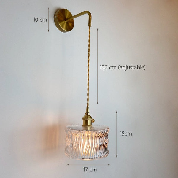 Noridc  Vidro Fumê Wall Lamp