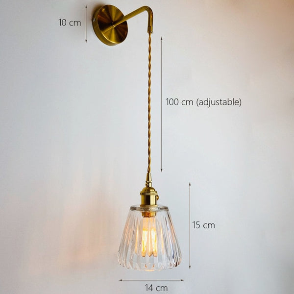 Noridc  Vidro Fumê Wall Lamp