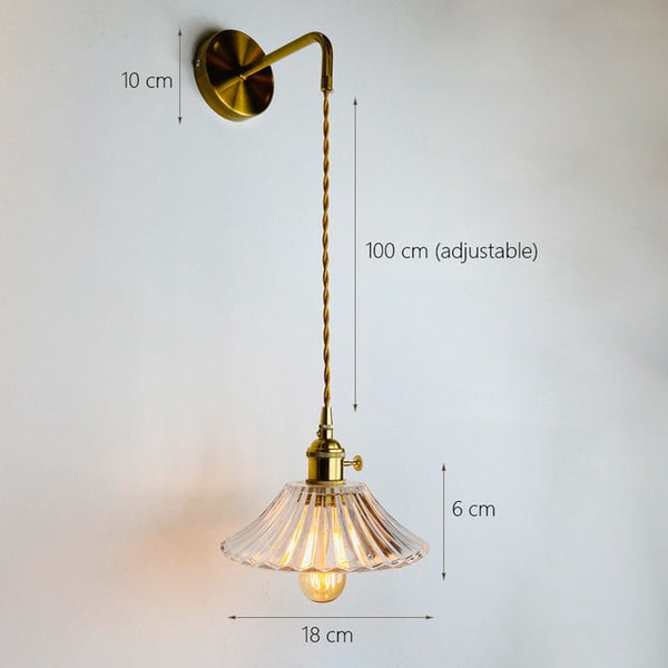 Noridc  Vidro Fumê Wall Lamp