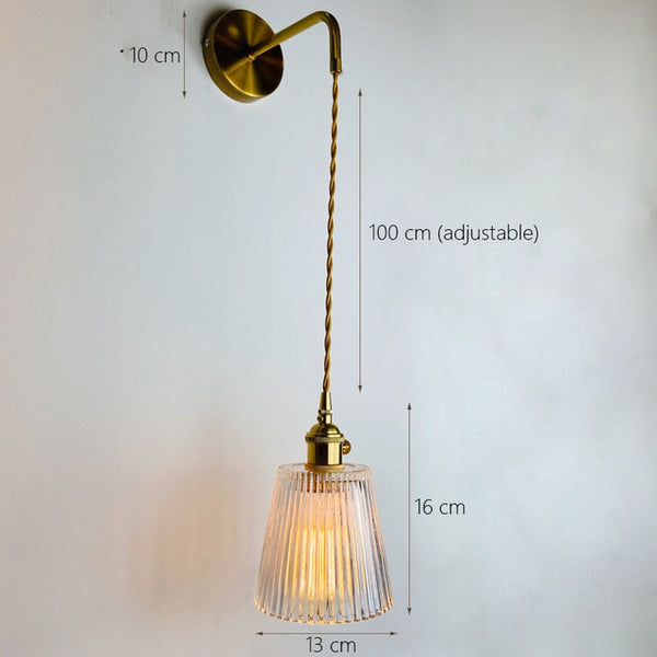 Noridc  Vidro Fumê Wall Lamp