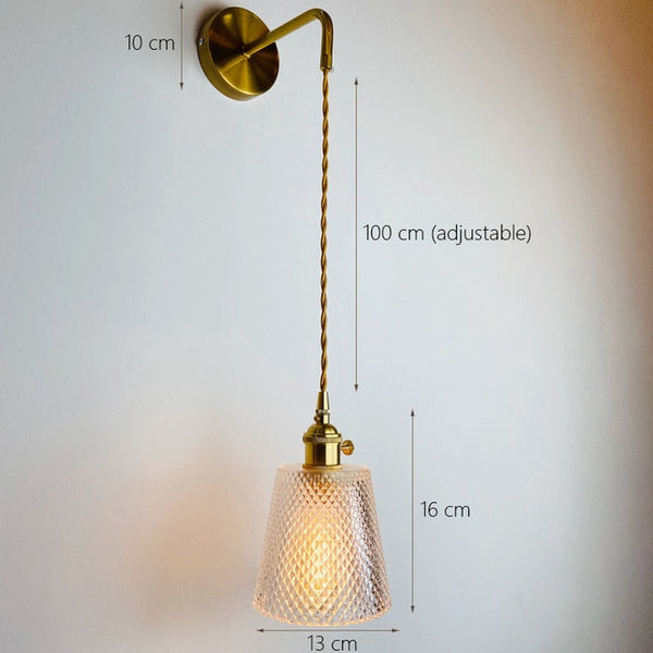 Noridc  Vidro Fumê Wall Lamp