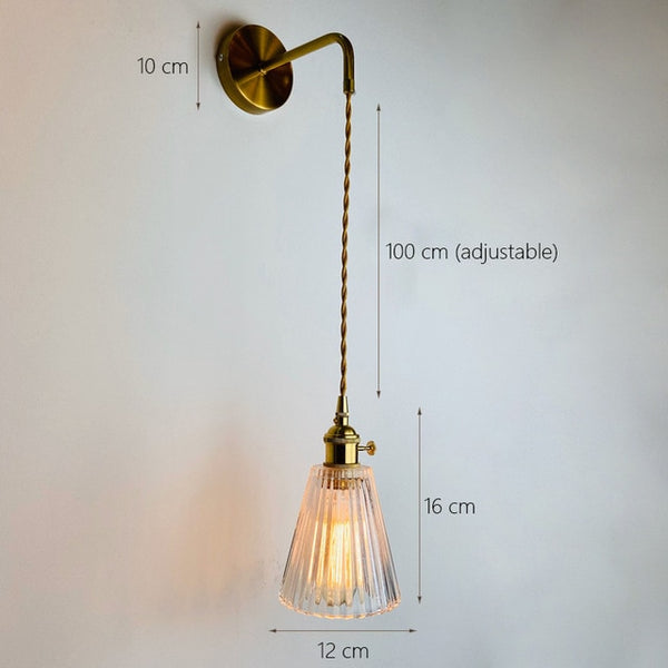 Noridc  Vidro Fumê Wall Lamp