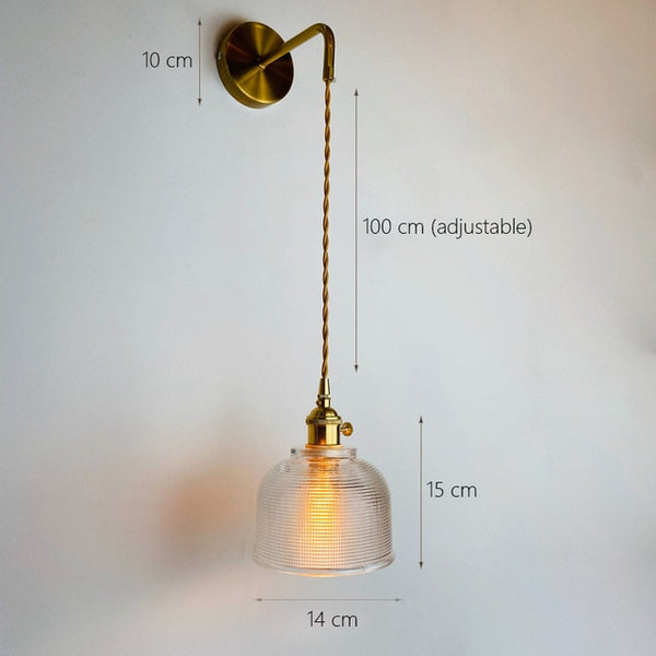 Noridc  Vidro Fumê Wall Lamp