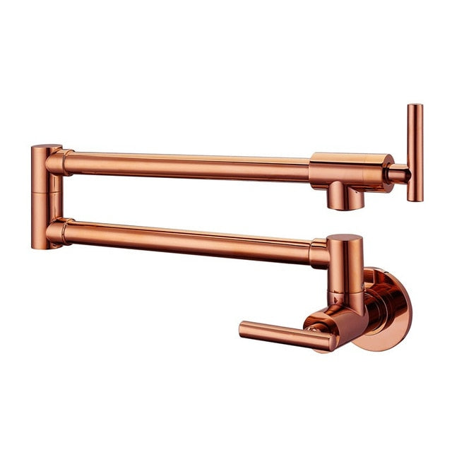 Solid Brass Rose Gold Finish Wall Mounted Pot Filler