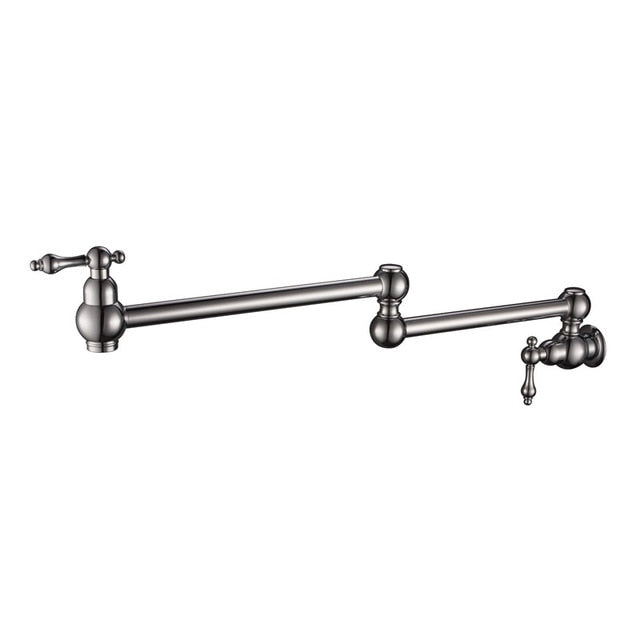 Wall Mounted Pot Filler Faucet with 22" Double-Jointed Swinging Spout